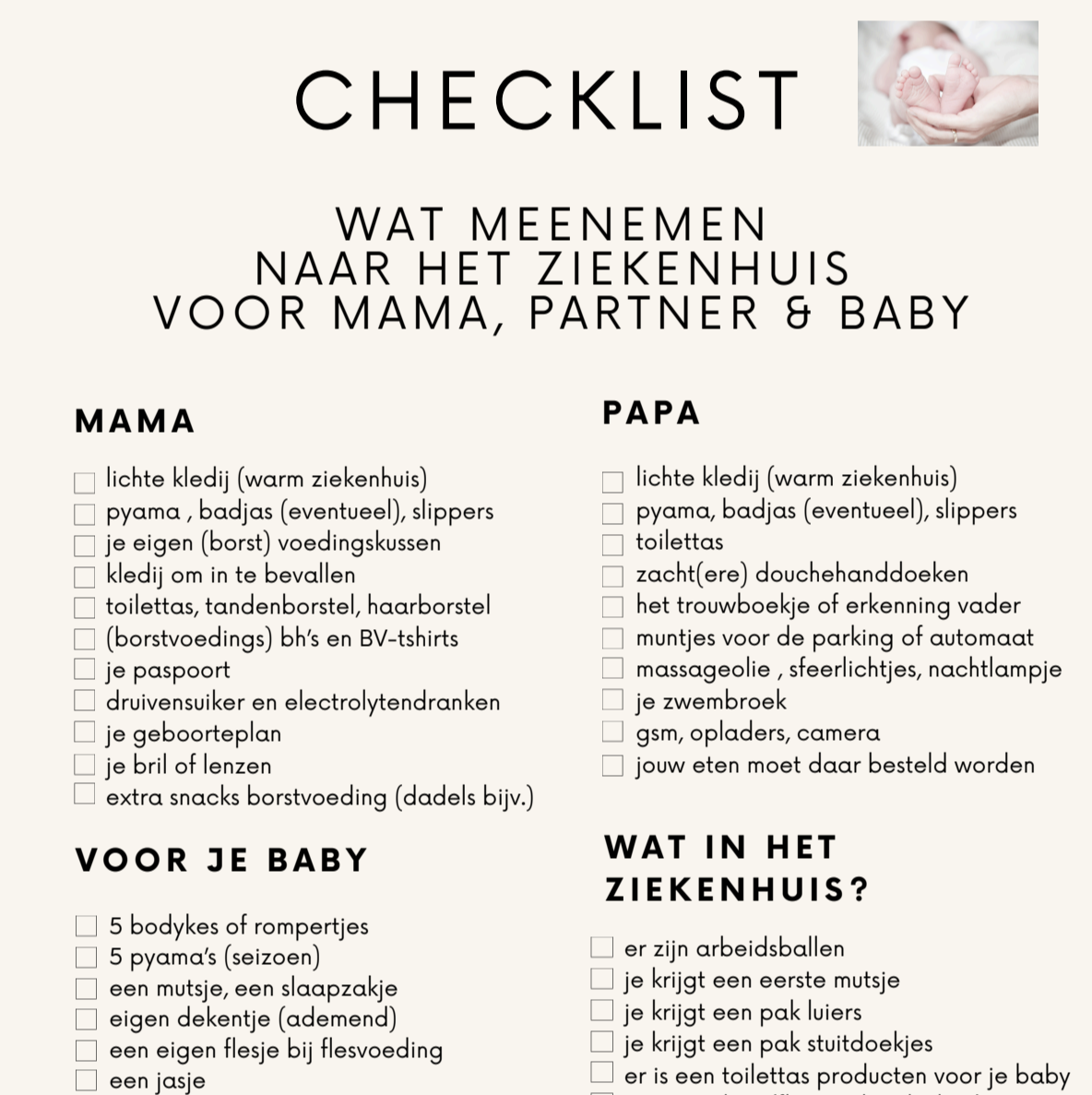 Wat meenemen naar het ziekenhuis?